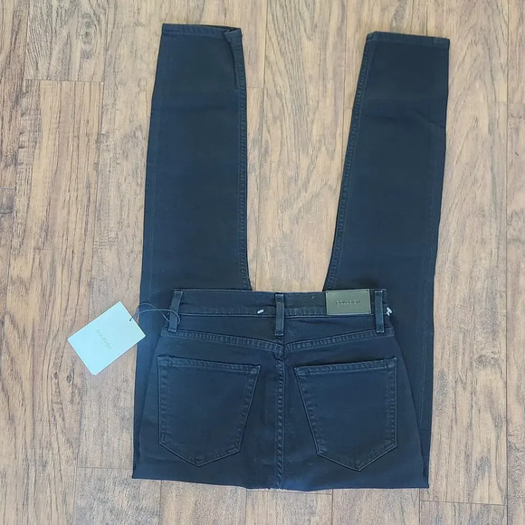 NWT Goldsign The High Rise Jeans Womens 24 Black Slatert Button Fly  Ankle Leg - Picture 8 of 15